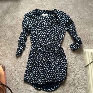 Loft mini dress with drawstring waist. Lined.